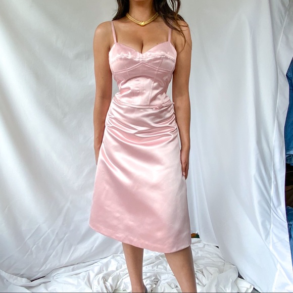 Bcbg pale pink satin bustier dress - Picture 4 of 5